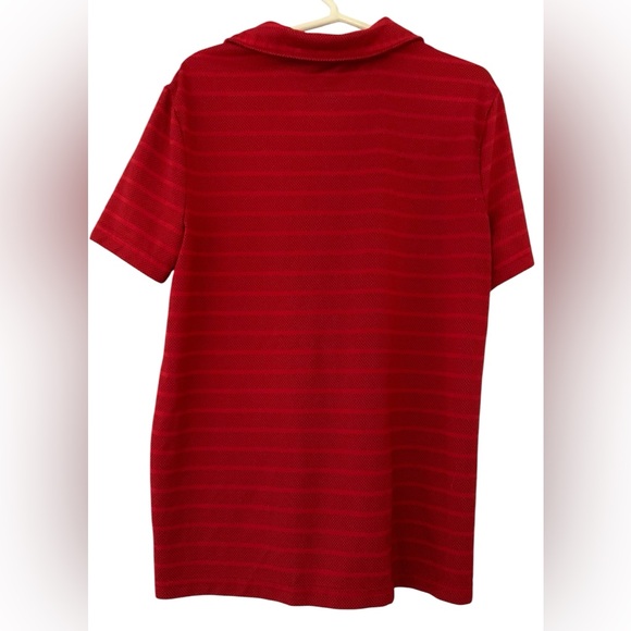 Tek GEAR DryTEK Boys S(8) Red Active Short Sleeve Polo Shirt, Embossed Stripes - Picture 3 of 3